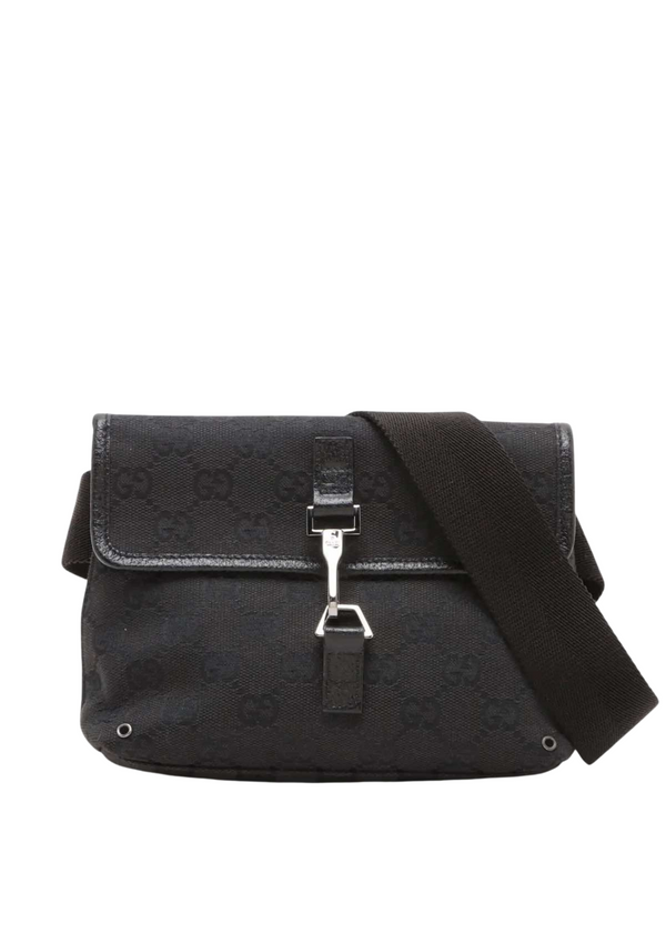 GUCCI GG Canvas Leather Sling Backpack