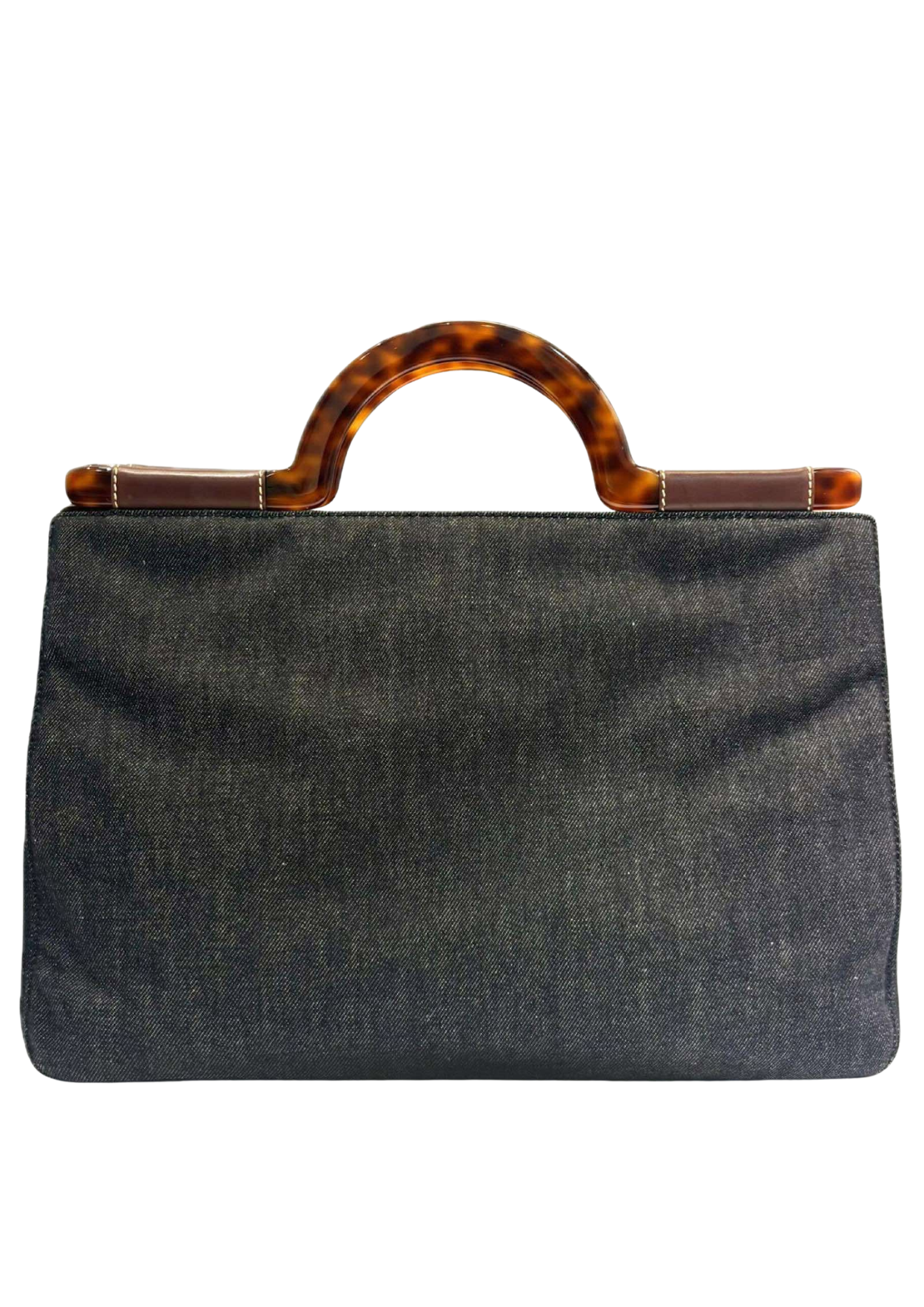 CHANEL Coco Mark Denim Tortoise Handbag