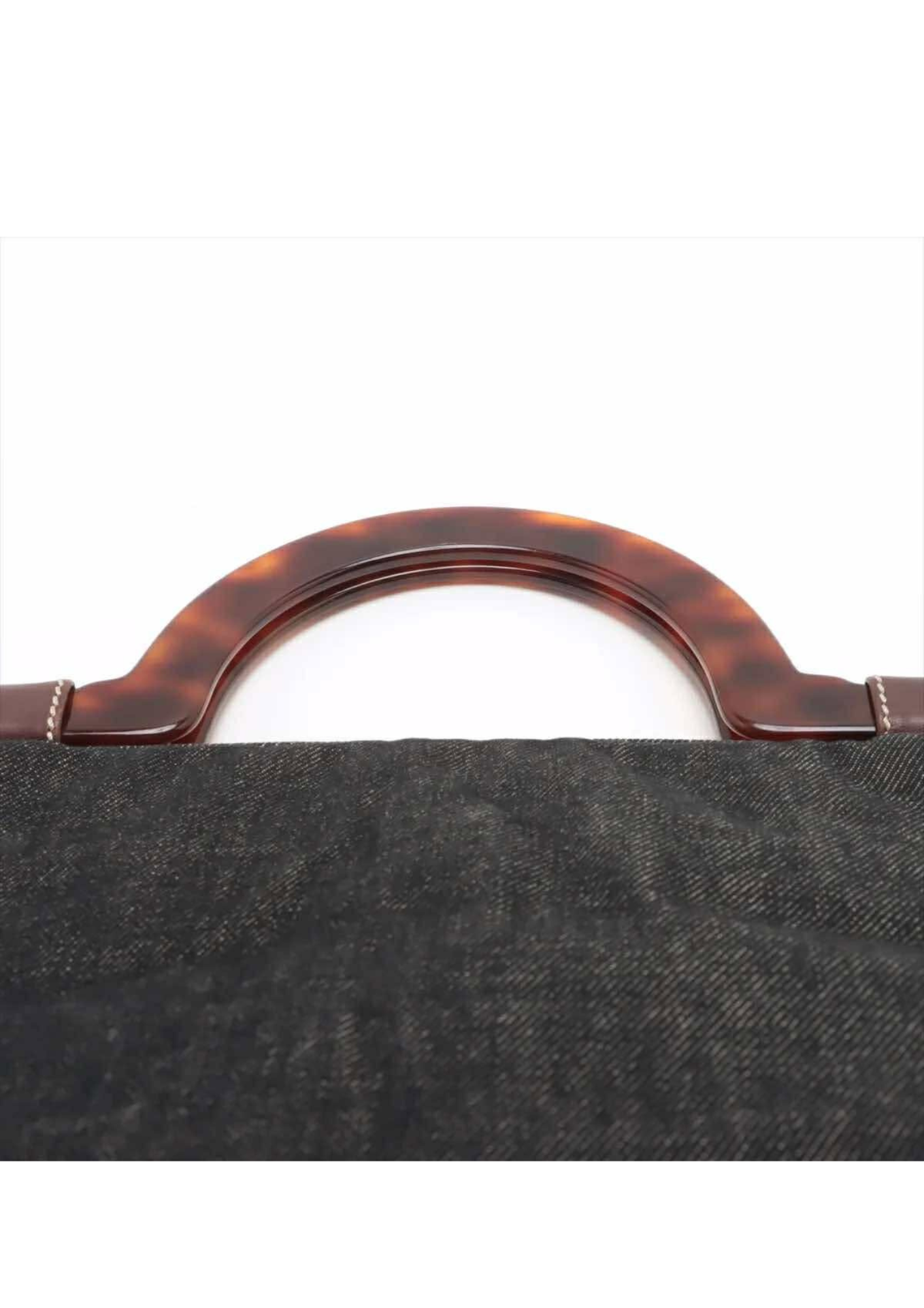 CHANEL Coco Mark Denim Tortoise Handbag
