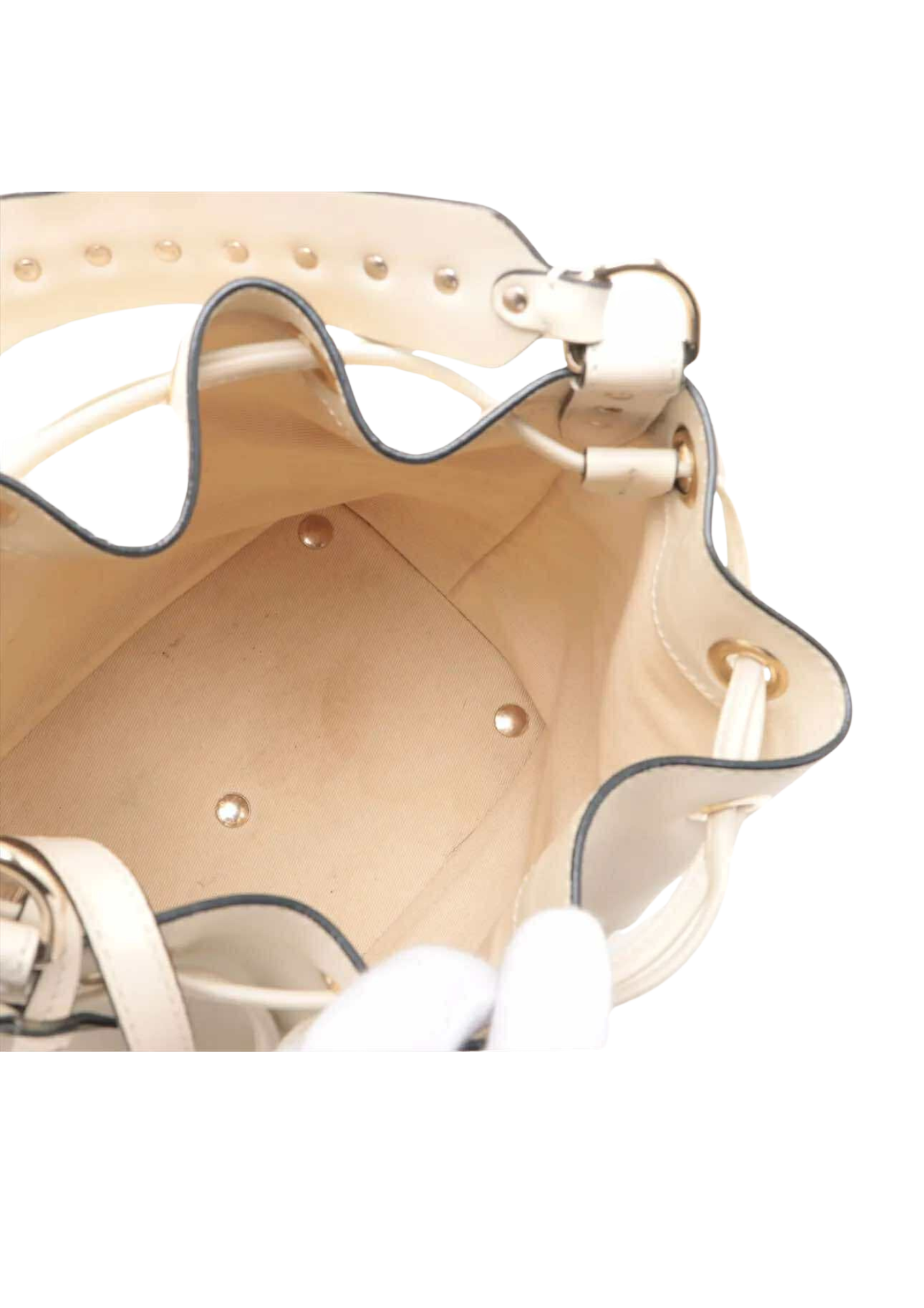 VALENTINO Ivory Leather 2Way Shoulder Bag