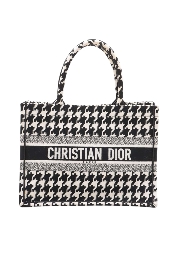 CHRISTIAN DIOR Marco Houndstooth Canvas Book Tote