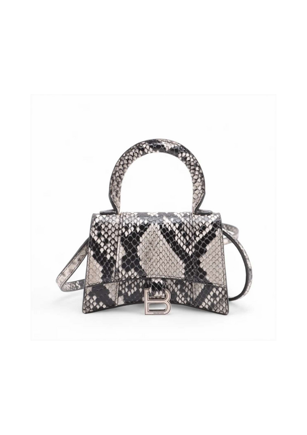 BALENCIAGA Hourglass Python Embossing 2Way Mini Handbag