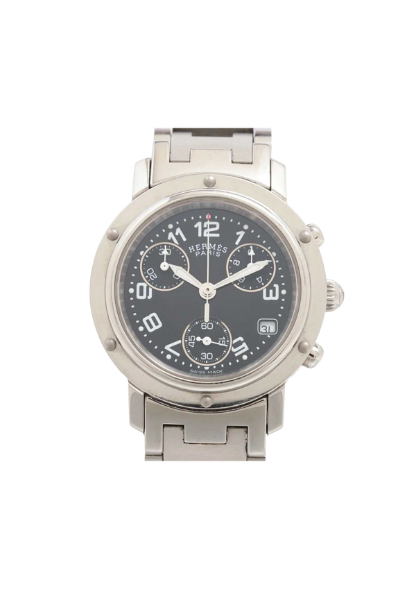 HERMES Clipper QZ Black Dial