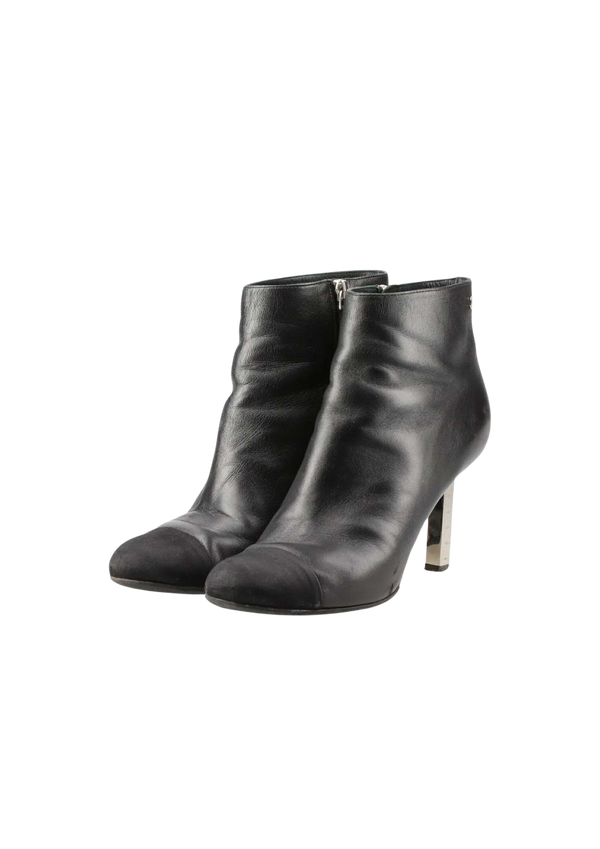 CHANEL Coco Mark Short Boots Ladies 38 1/2