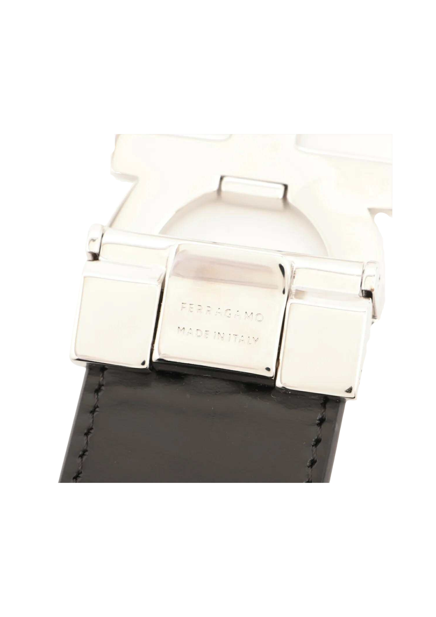 FERRAGAMO Double Gancini Belt Scratched Lint