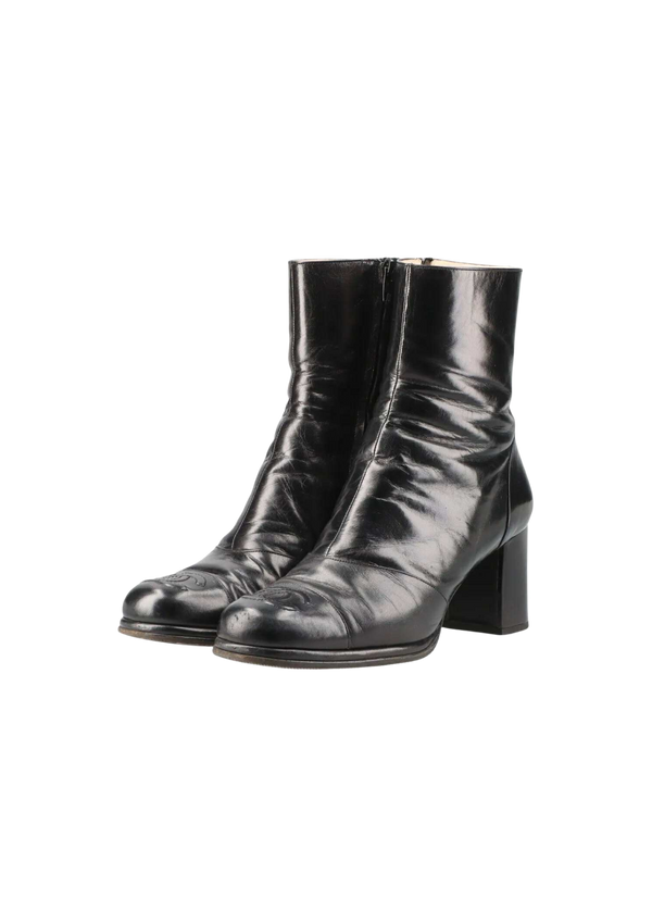 CHANEL Coco Mark Short Boots Ladies 35.5