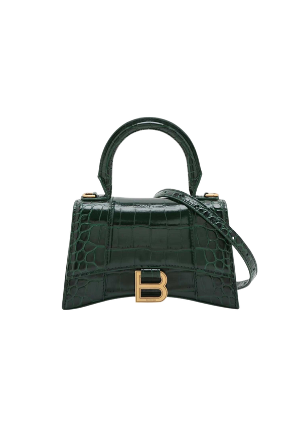 BALENCIAGA Hourglass XS Mock Croc 2Way Handbag