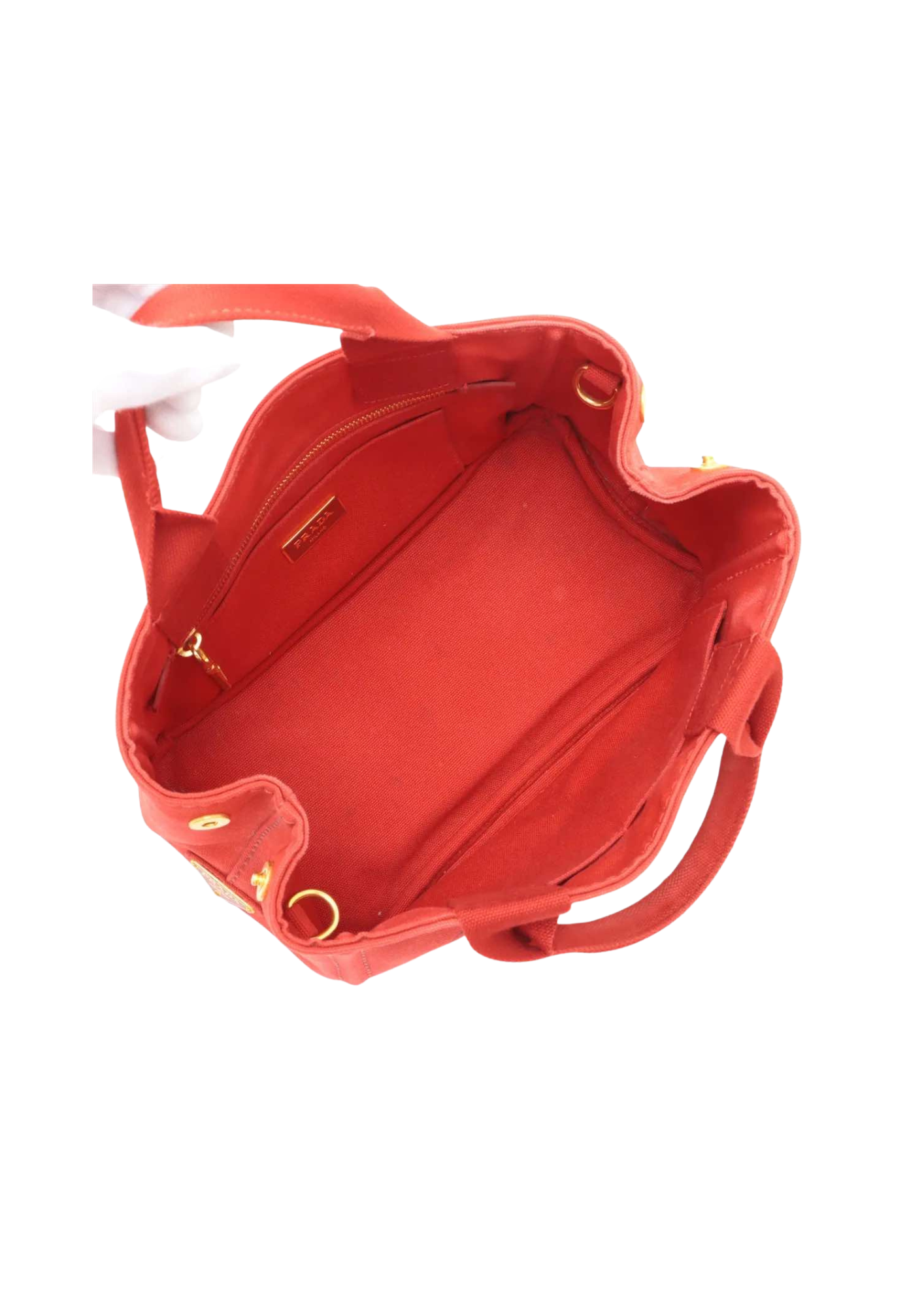 PRADA Canapa Canvas Handbag