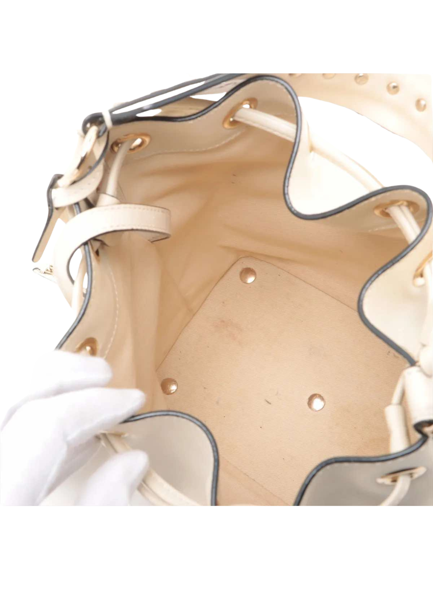 VALENTINO Ivory Leather 2Way Shoulder Bag