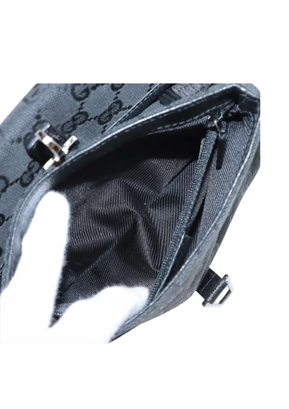 GUCCI GG Canvas Leather Sling Backpack