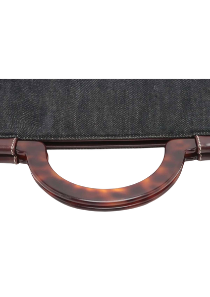 CHANEL Coco Mark Denim Tortoise Handbag