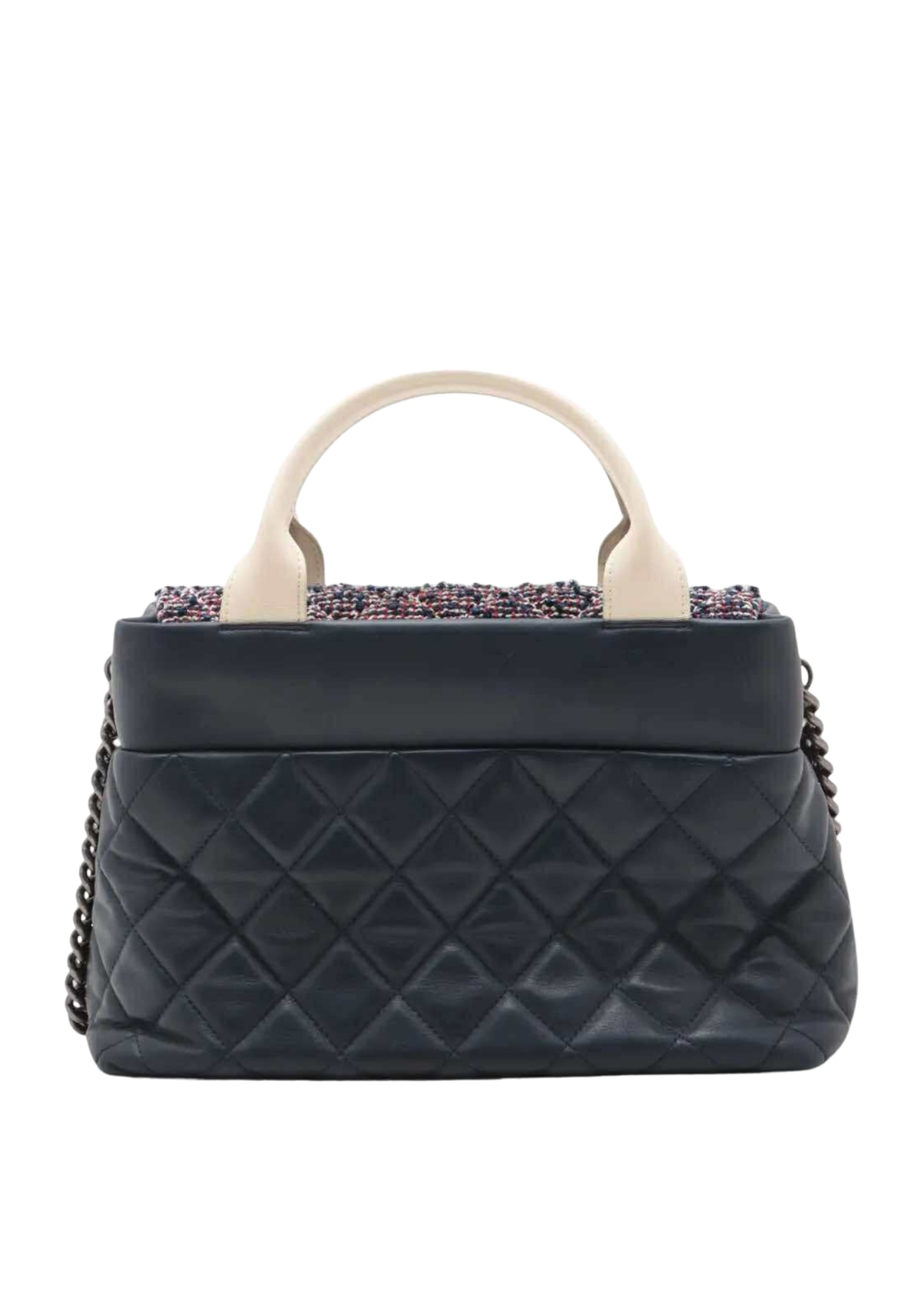 CHANEL Matelassé Lambskin and Tweed 2Way Handbag