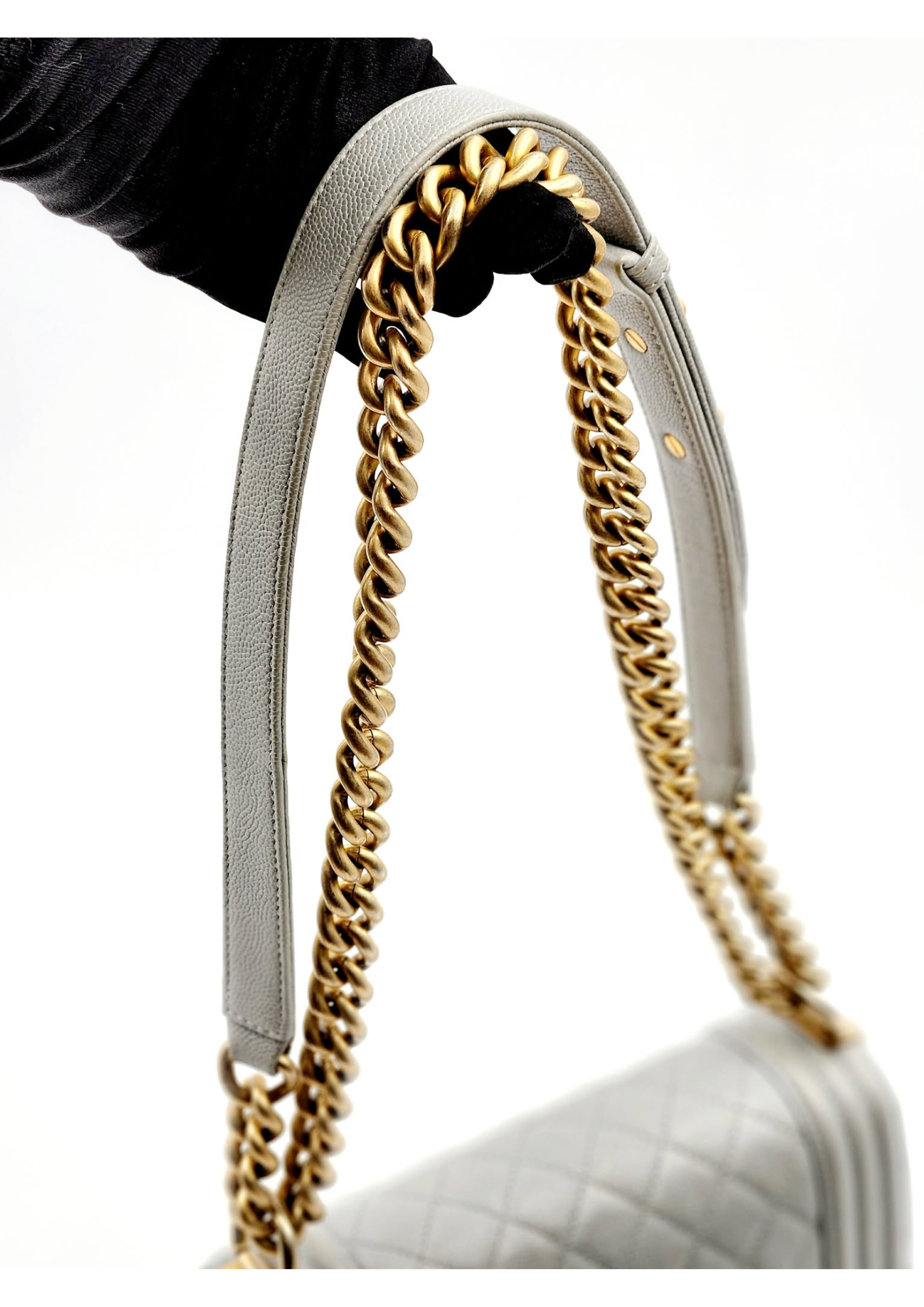 CHANEL Quilted Caviar Leather Small Boy Flap Bag