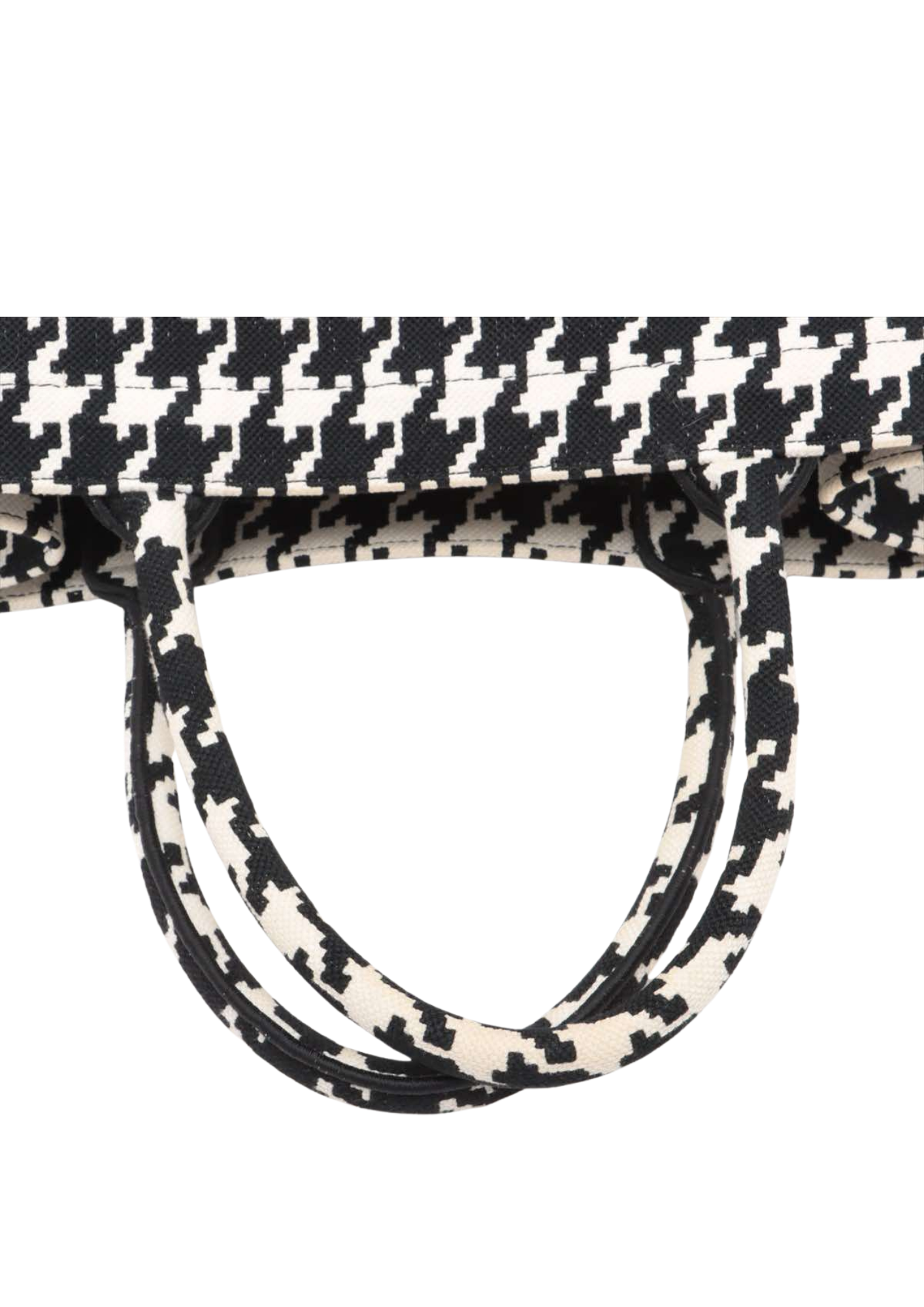 CHRISTIAN DIOR Marco Houndstooth Canvas Book Tote