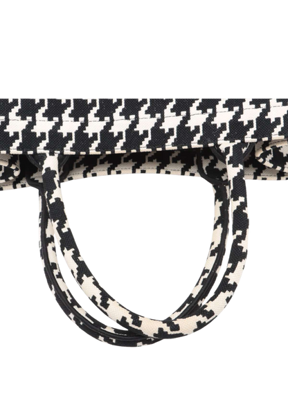 CHRISTIAN DIOR Marco Houndstooth Canvas Book Tote