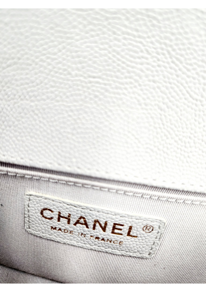 CHANEL Quilted Caviar Leather Small Boy Flap Bag