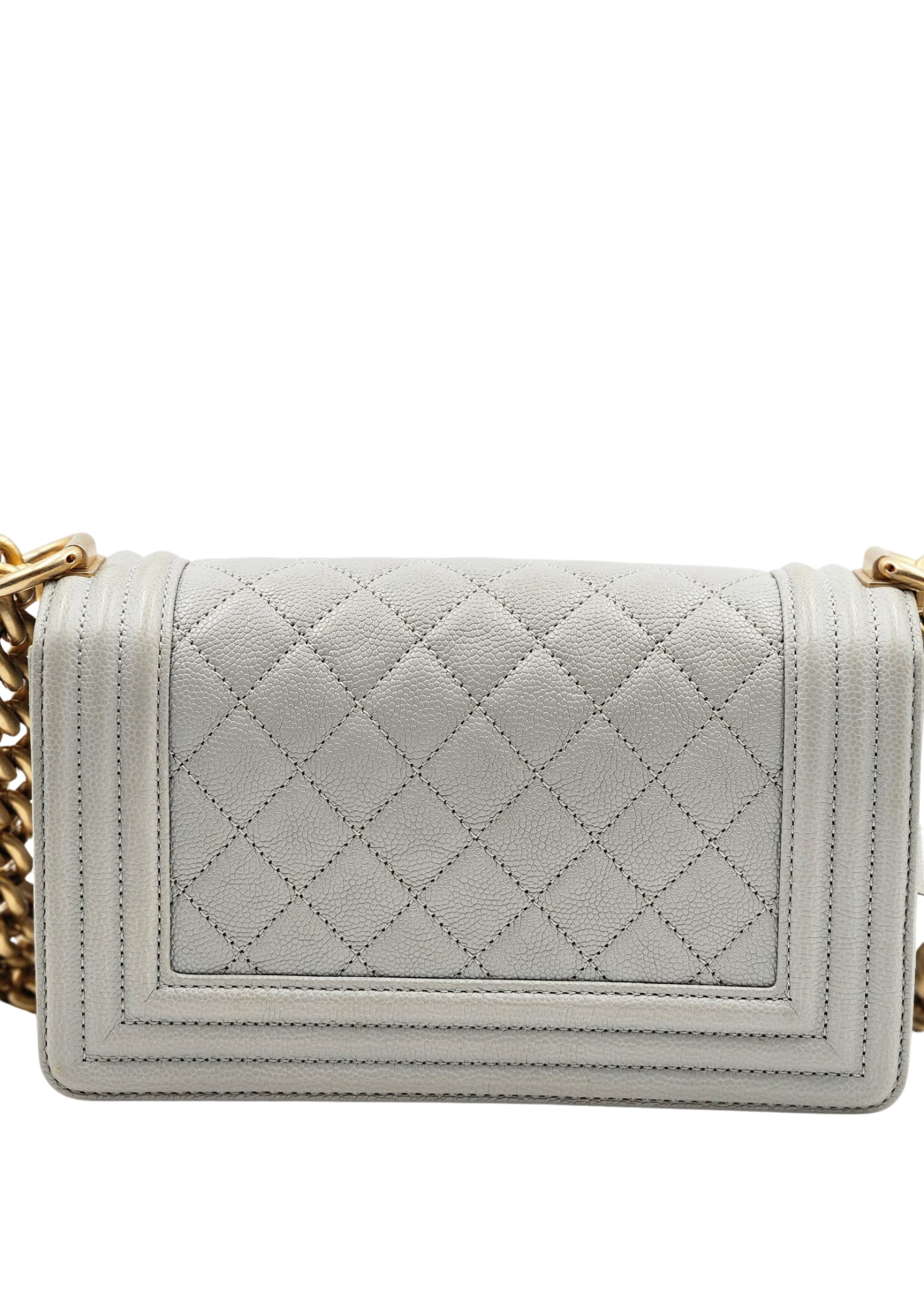CHANEL Quilted Caviar Leather Small Boy Flap Bag