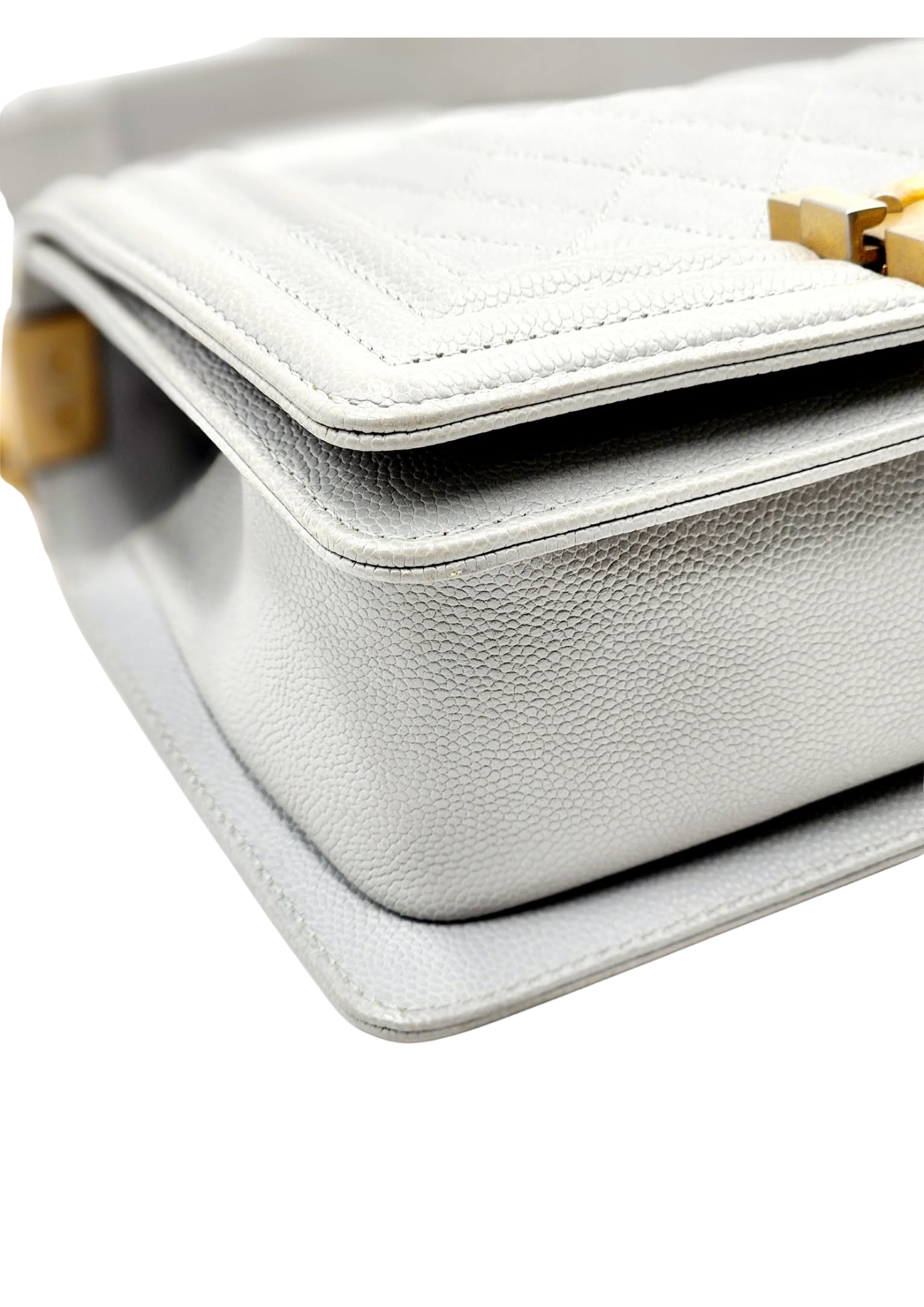 CHANEL Quilted Caviar Leather Small Boy Flap Bag