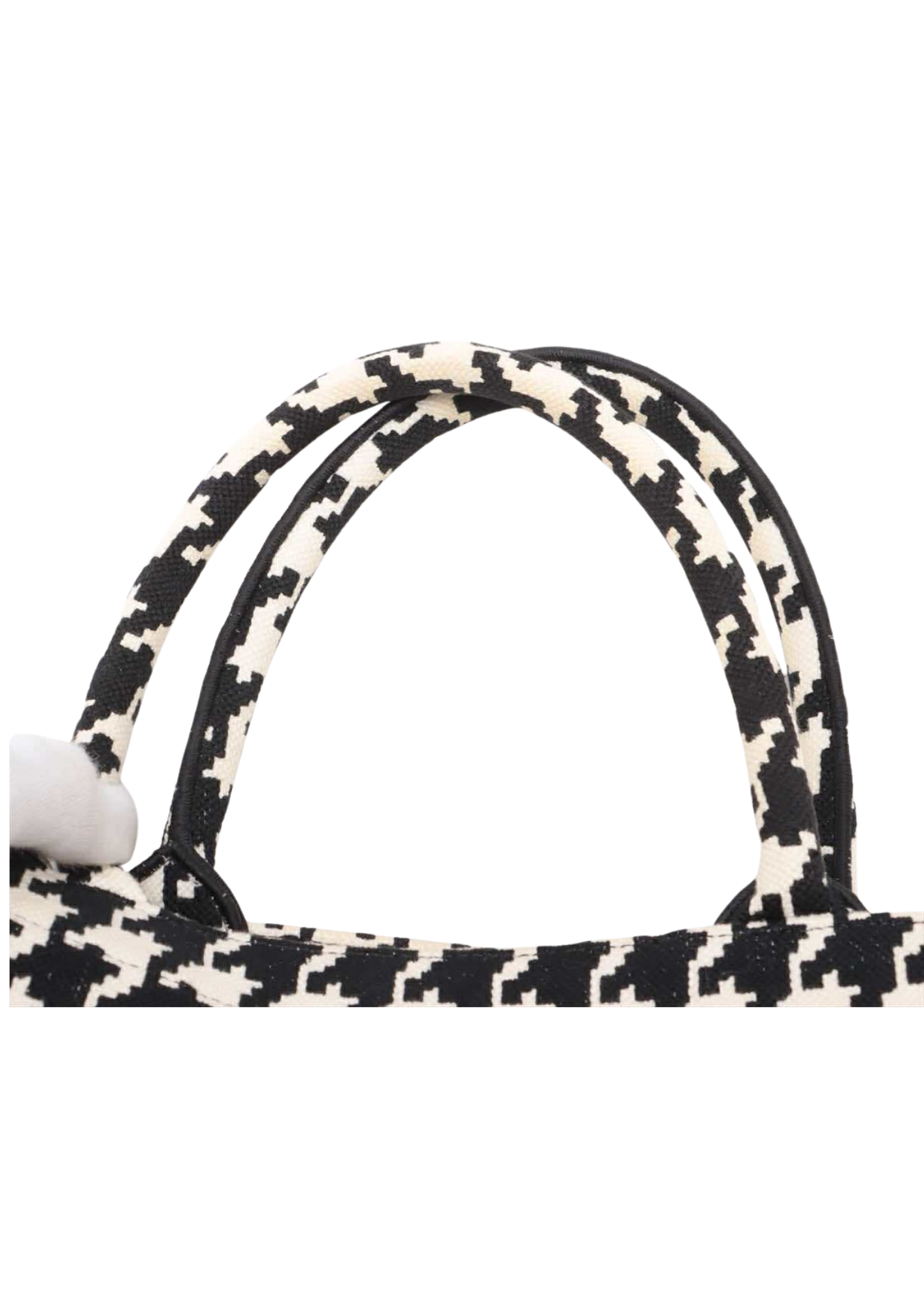 CHRISTIAN DIOR Marco Houndstooth Canvas Book Tote