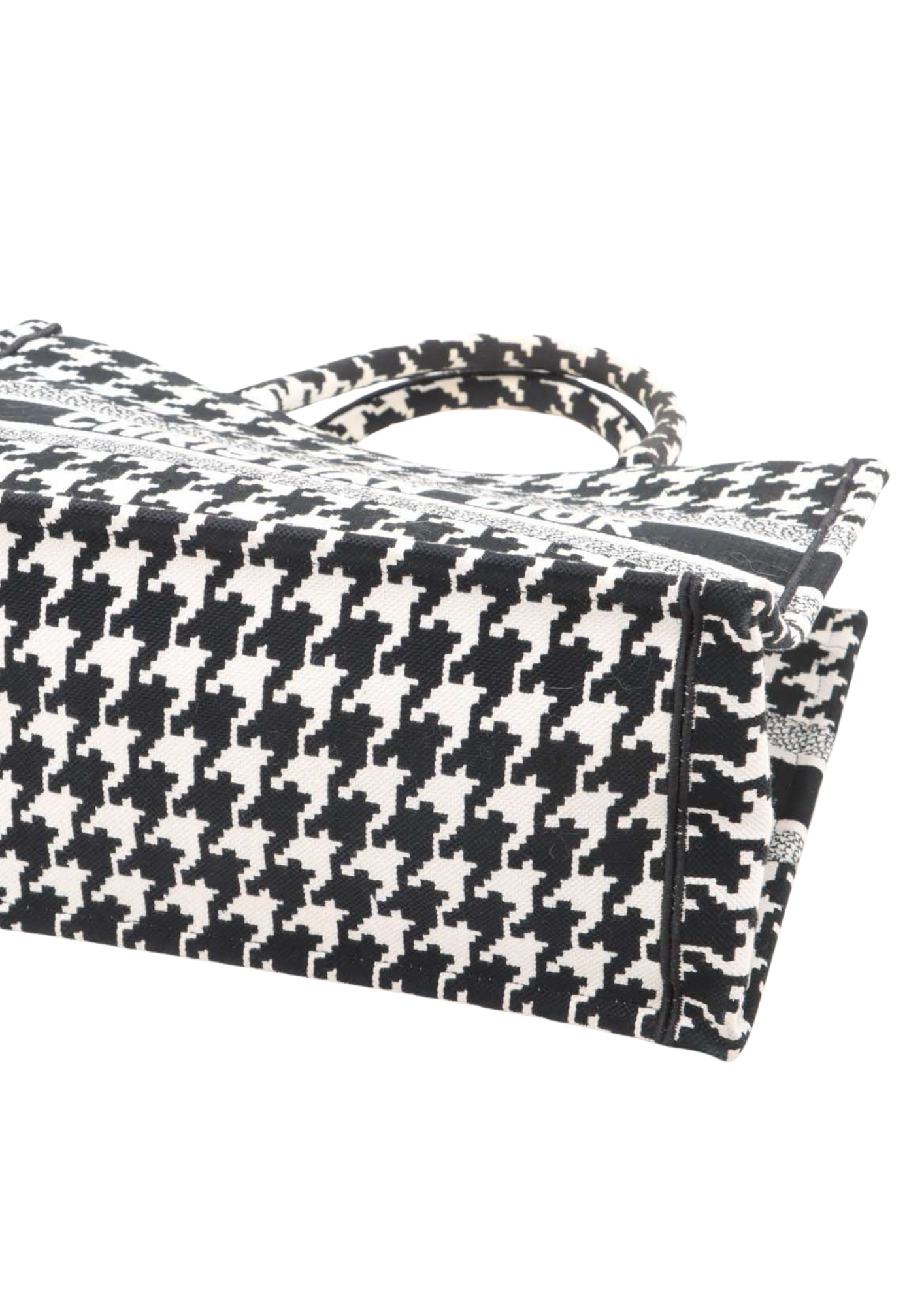 CHRISTIAN DIOR Marco Houndstooth Canvas Book Tote