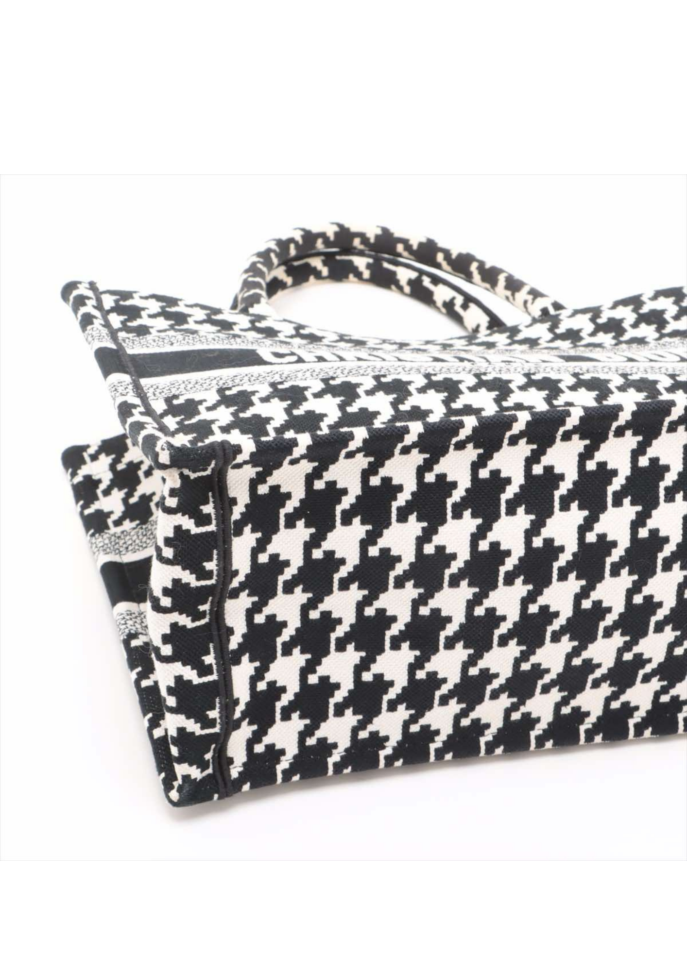 CHRISTIAN DIOR Marco Houndstooth Canvas Book Tote