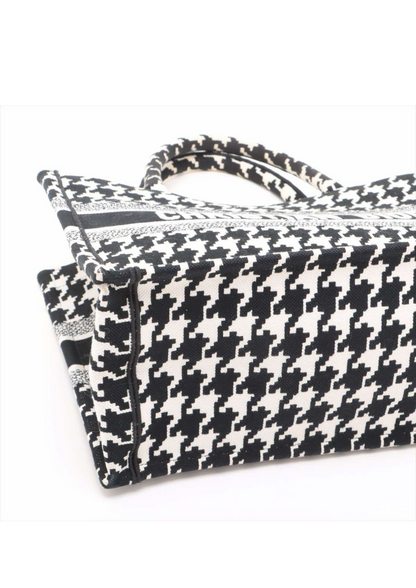 CHRISTIAN DIOR Marco Houndstooth Canvas Book Tote