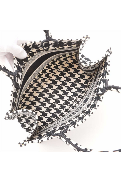 CHRISTIAN DIOR Marco Houndstooth Canvas Book Tote