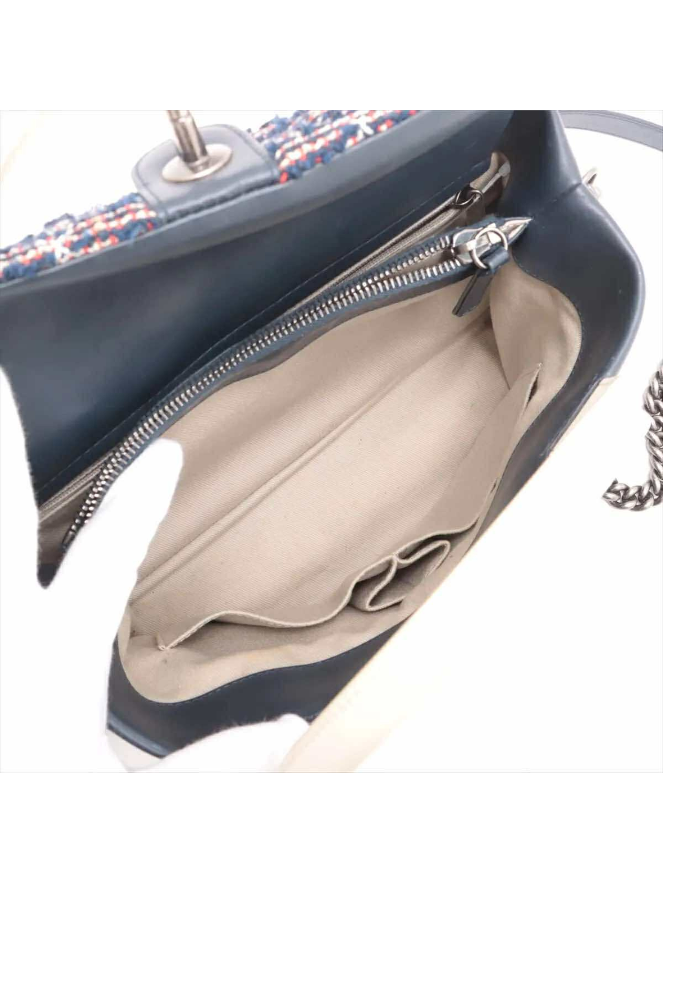 CHANEL Matelassé Lambskin and Tweed 2Way Handbag