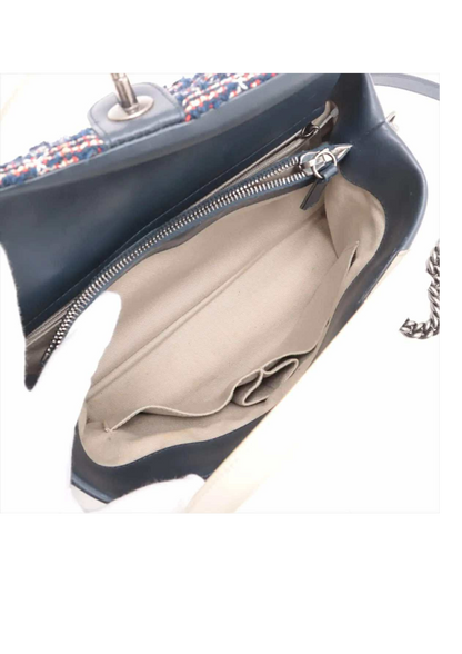 CHANEL Matelassé Lambskin and Tweed 2Way Handbag