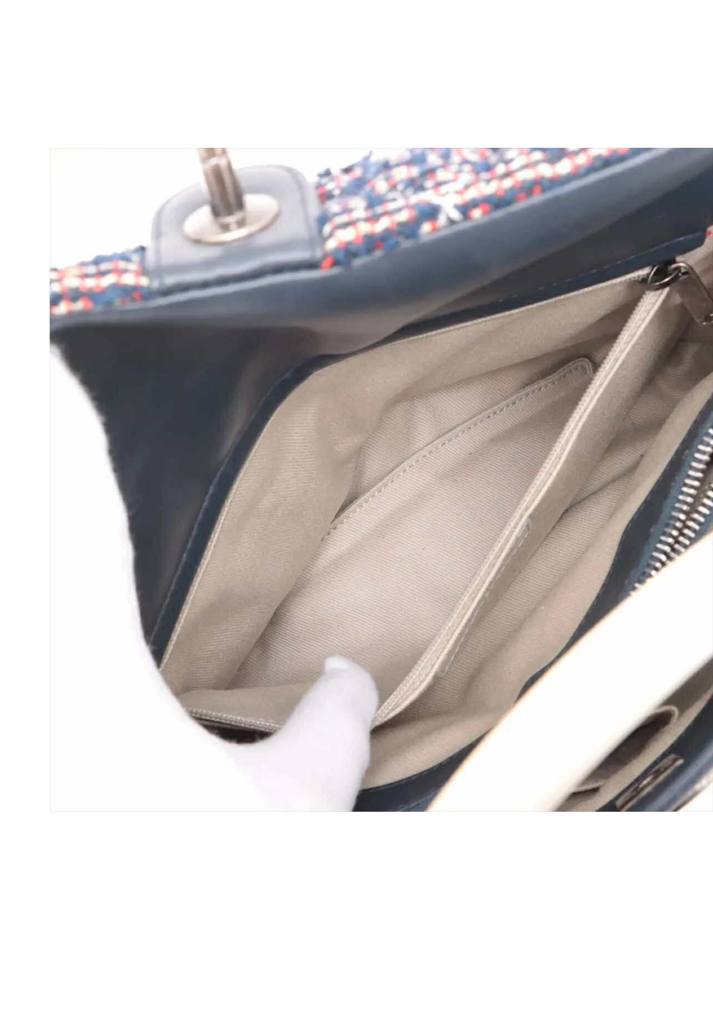 CHANEL Matelassé Lambskin and Tweed 2Way Handbag