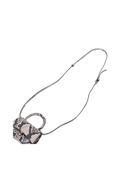 BALENCIAGA Hourglass Python Embossing 2Way Mini Handbag