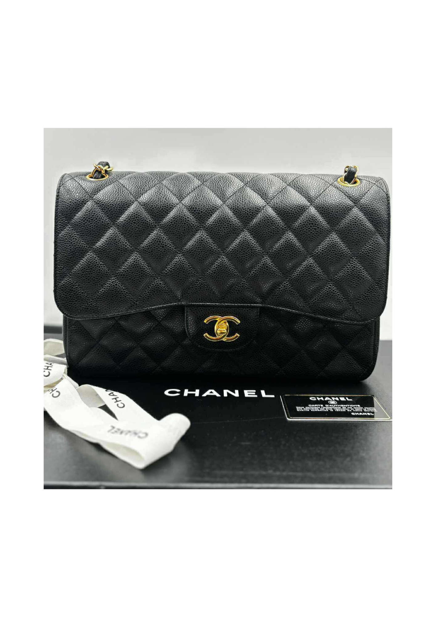 CHANEL Double Flap Caviar Quilted Jumbo