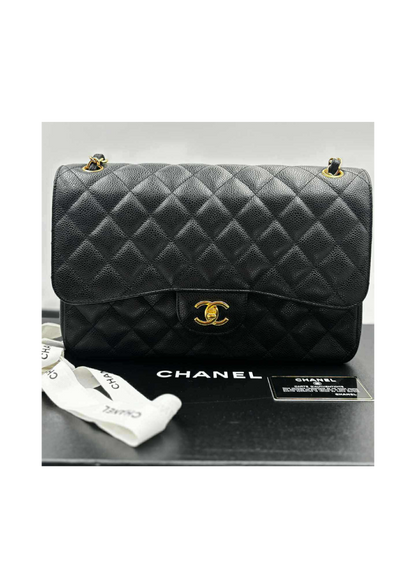 CHANEL Double Flap Caviar Quilted Jumbo