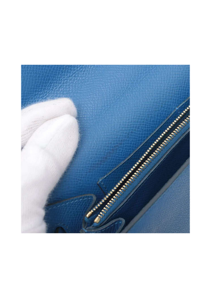HERMÈS Kelly Wallet Togo Veau Epsom Mykonos
