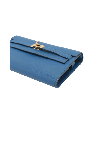 HERMÈS Kelly Wallet Togo Veau Epsom Mykonos