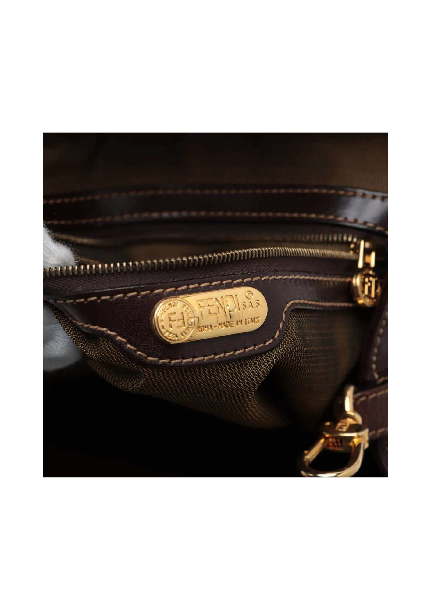 FENDI Zucca Canvas 2 Way Handbag