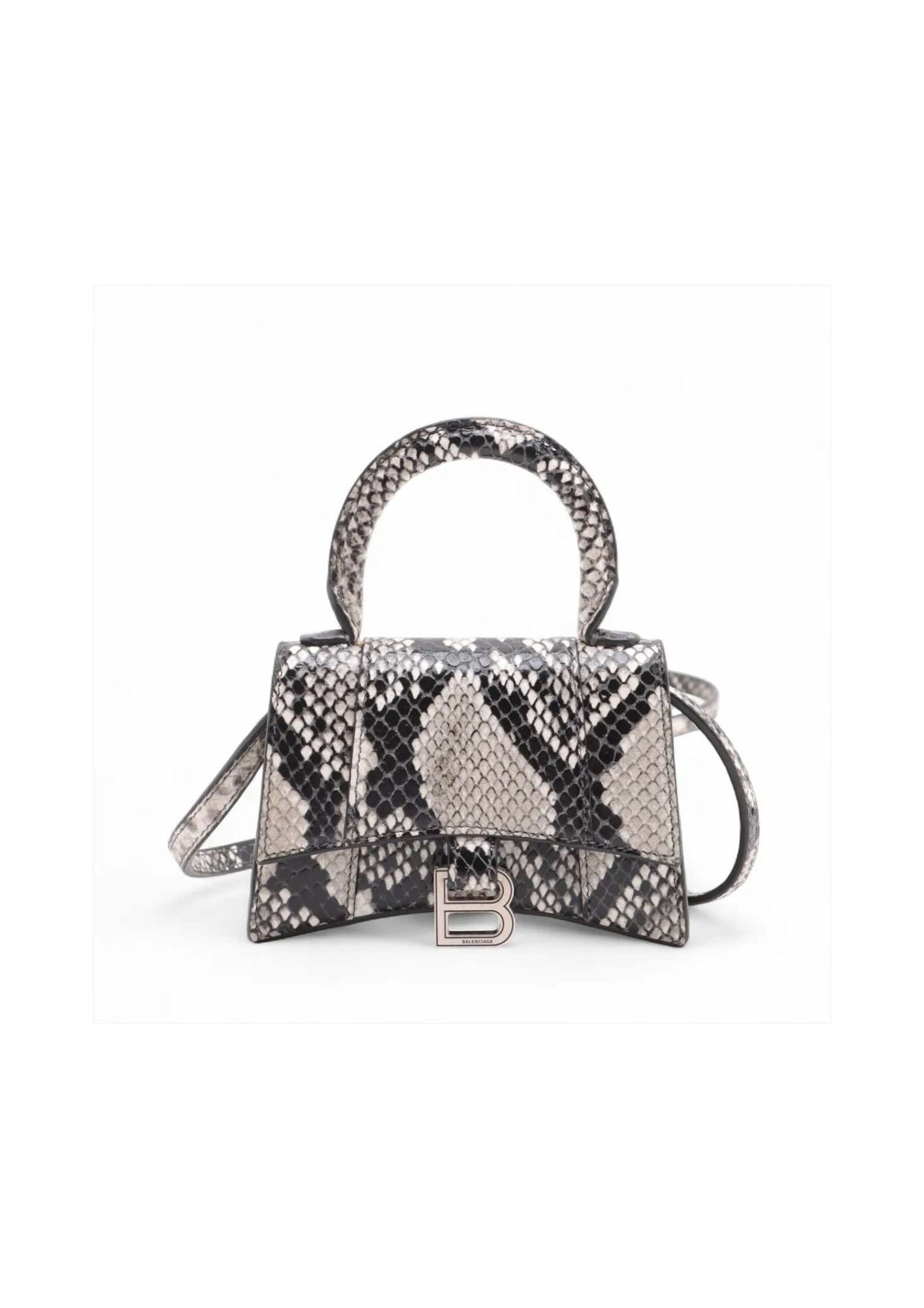 BALENCIAGA Hourglass Python Embossing 2Way Mini Handbag