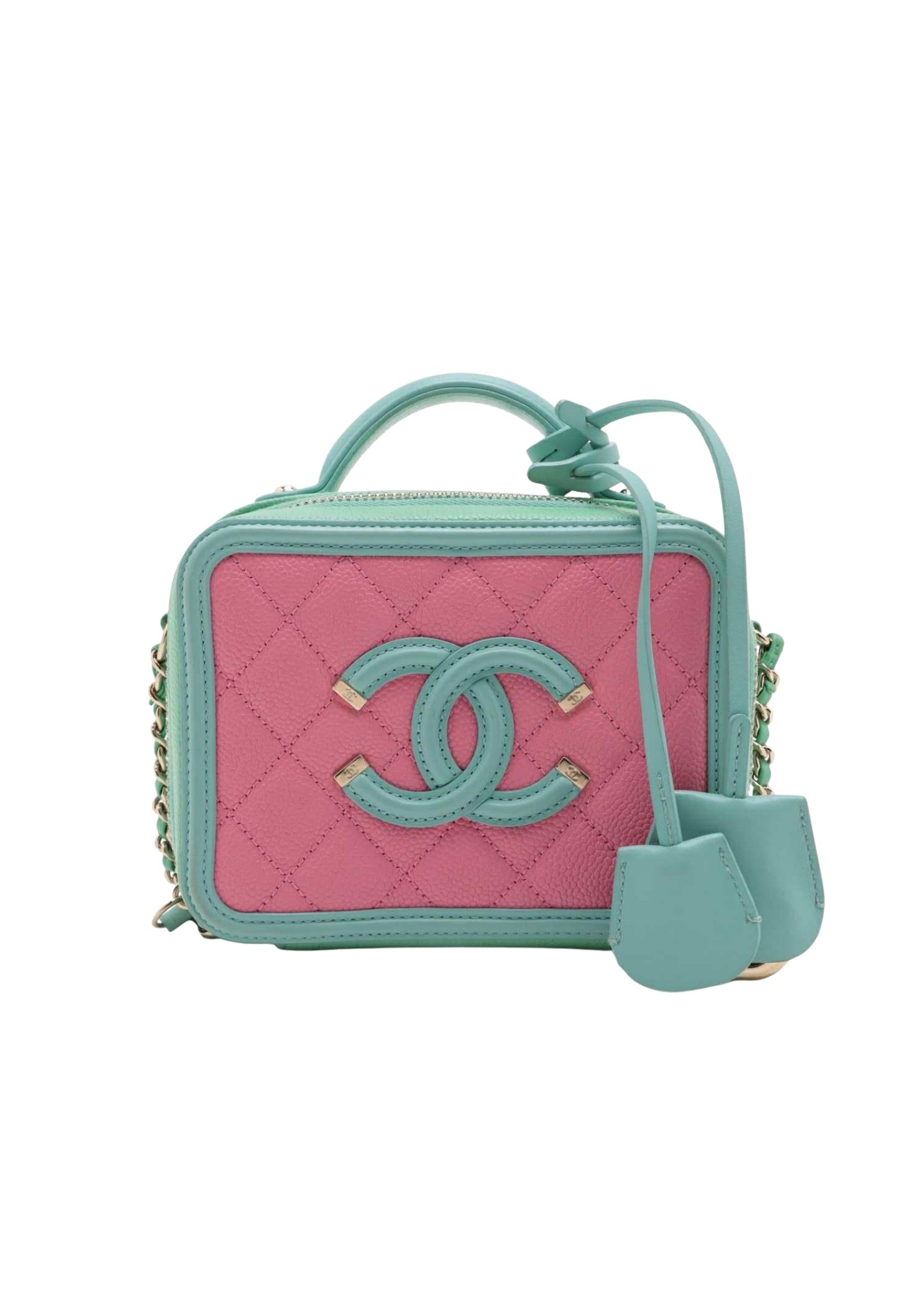CHANEL Quilted Caviar Filigree Vanity Case Bag