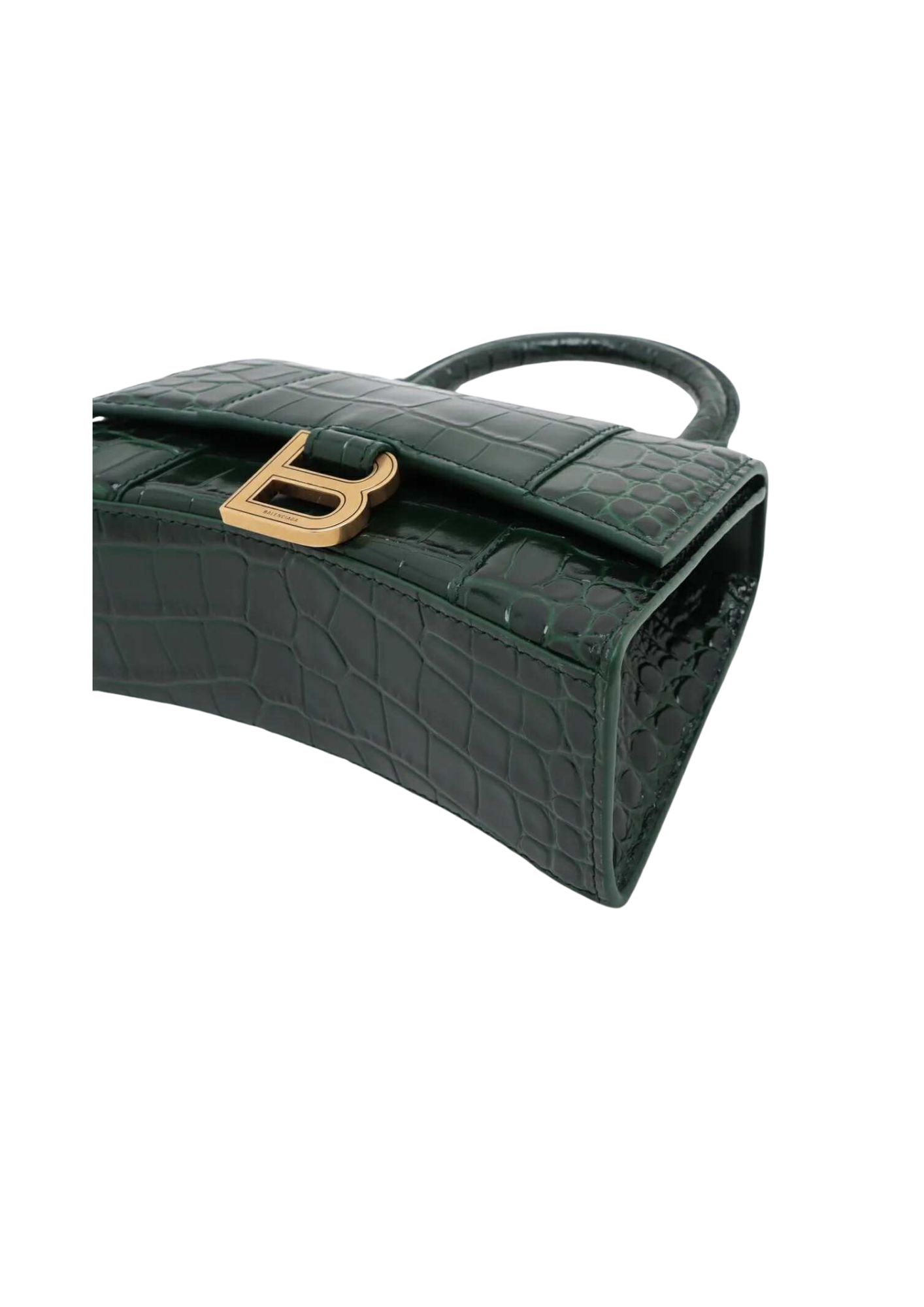BALENCIAGA Hourglass XS Mock Croc 2Way Handbag