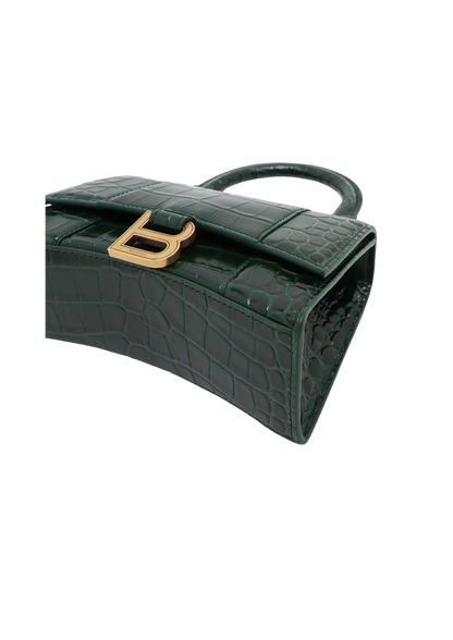BALENCIAGA Hourglass XS Mock Croc 2Way Handbag