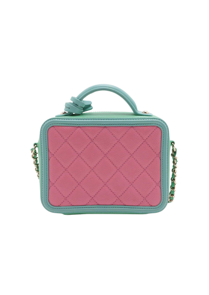 CHANEL Quilted Caviar Filigree Vanity Case Bag