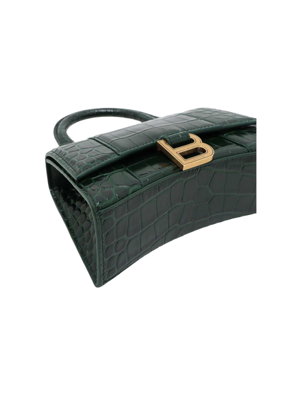BALENCIAGA Hourglass XS Mock Croc 2Way Handbag