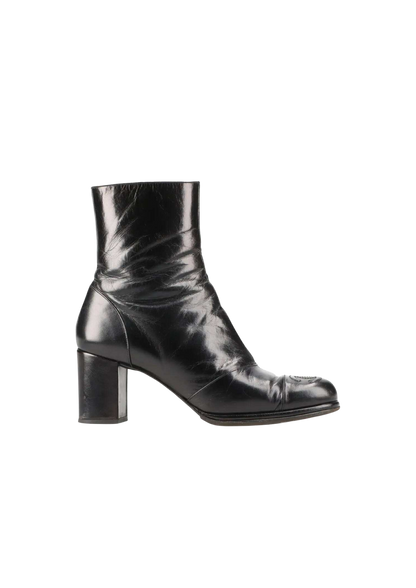 CHANEL Coco Mark Short Boots Ladies 35.5