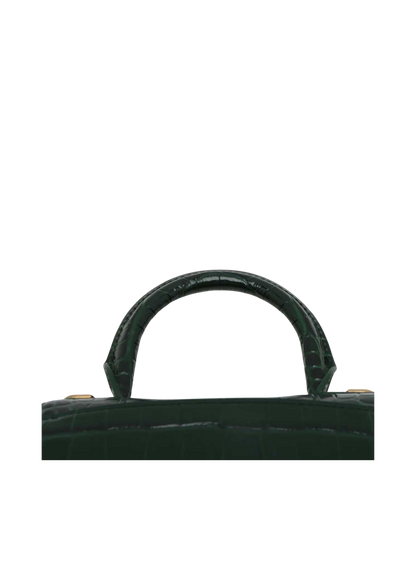 BALENCIAGA Hourglass XS Mock Croc 2Way Handbag