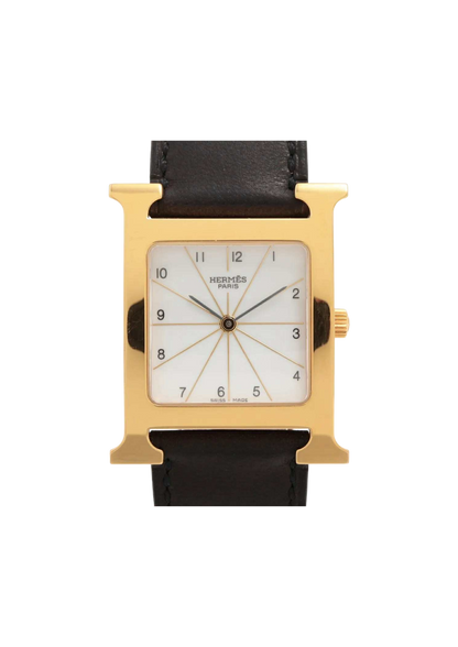 HERMES H Watch HH QZ White Dial