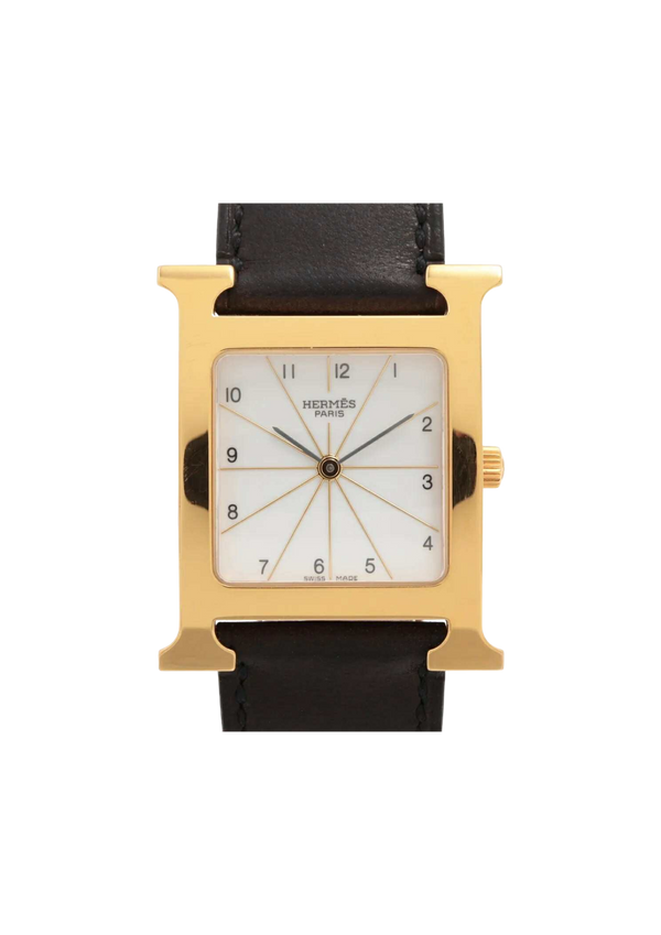 HERMES H Watch HH QZ White Dial