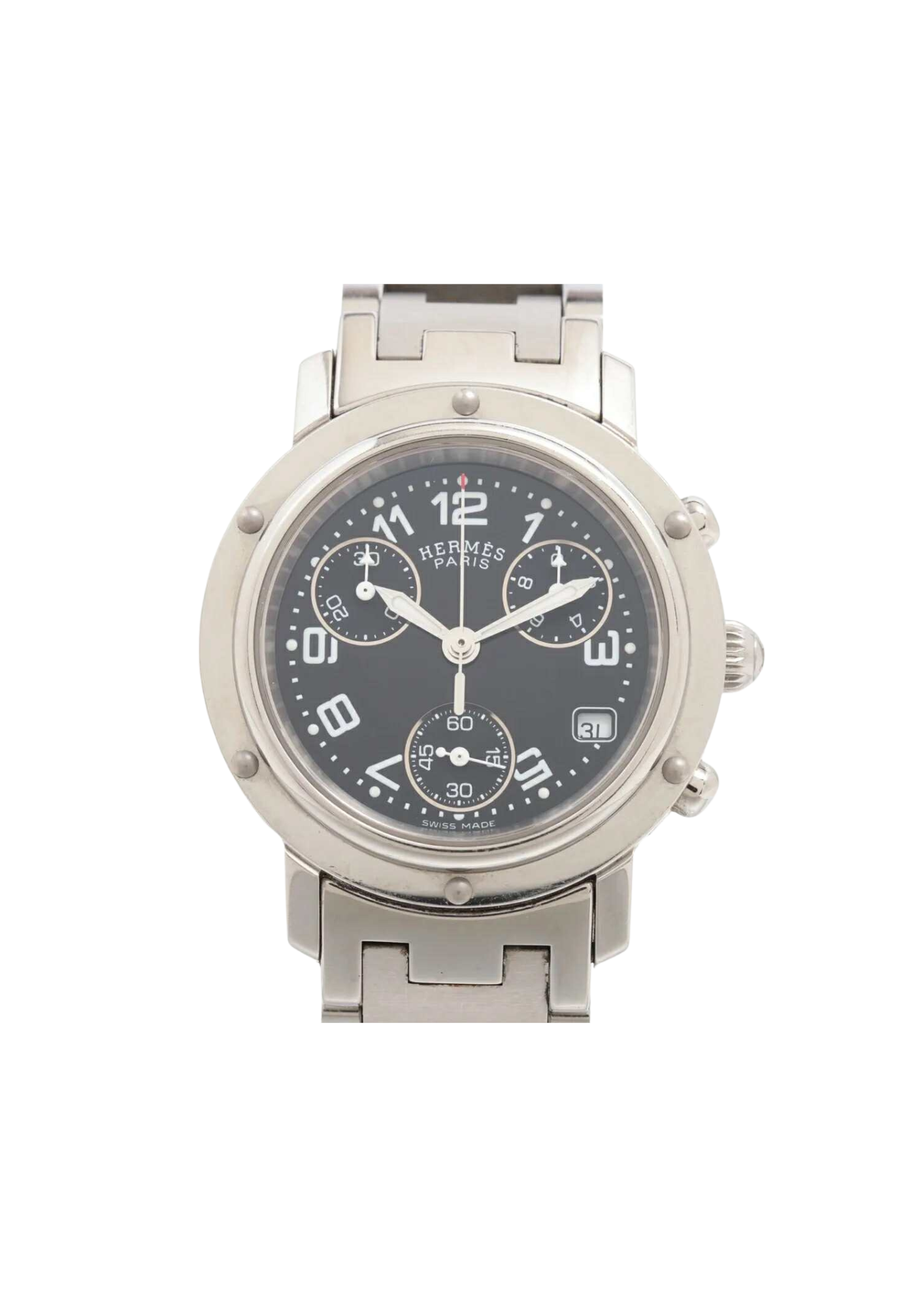 HERMES Clipper QZ Black Dial
