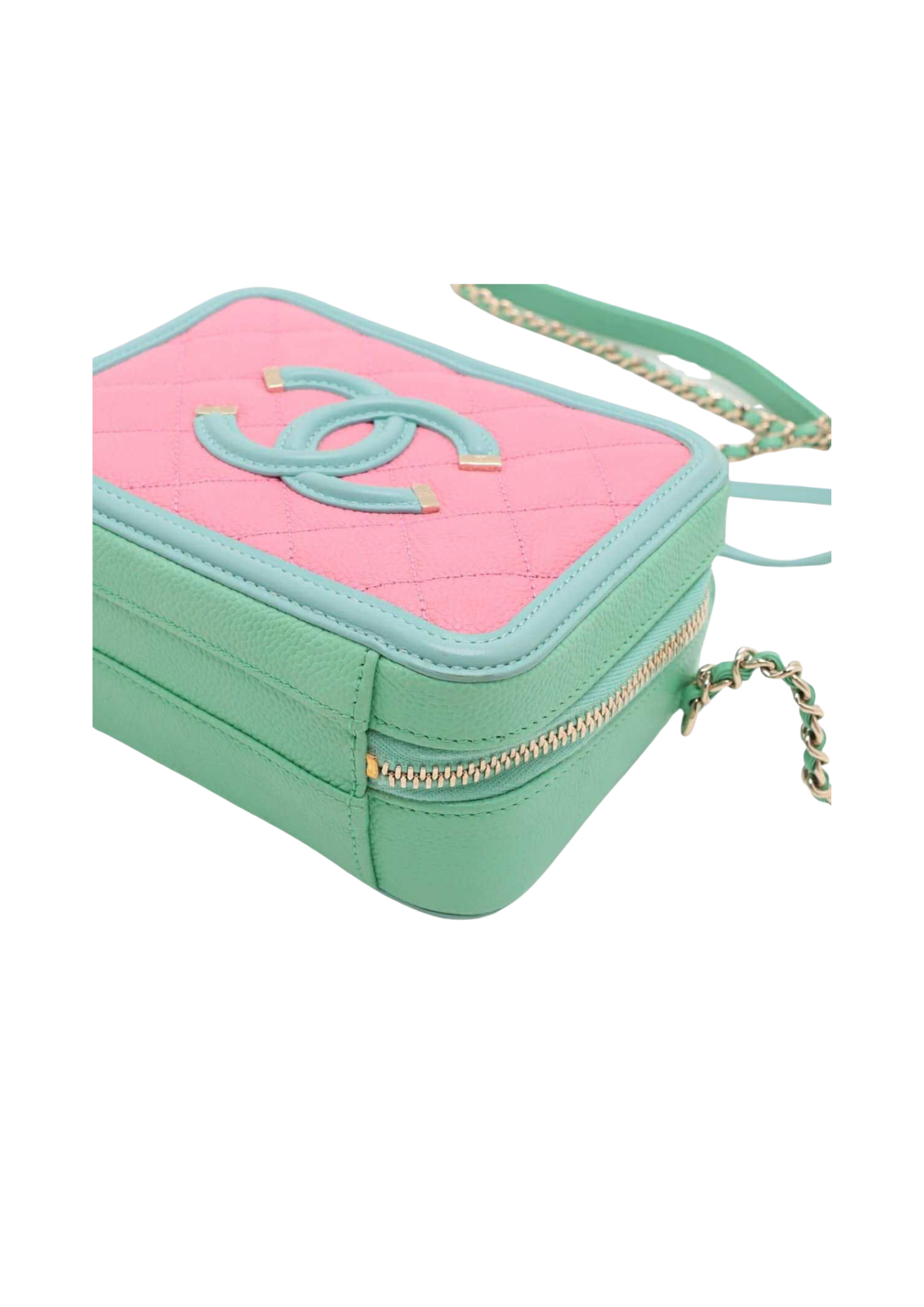 CHANEL Quilted Caviar Filigree Vanity Case Bag