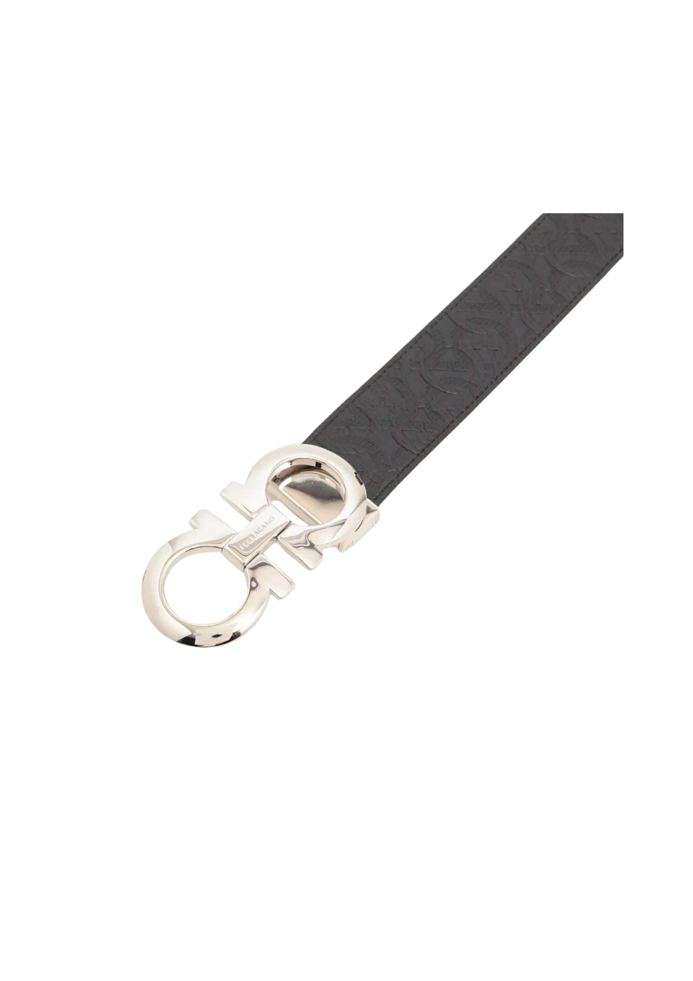 FERRAGAMO Double Gancini Belt Scratched Lint
