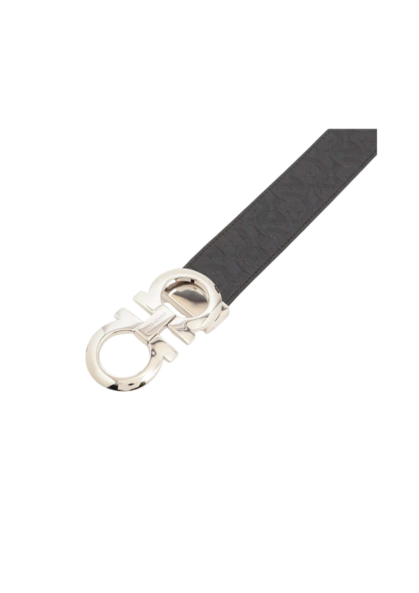 FERRAGAMO Double Gancini Belt Scratched Lint